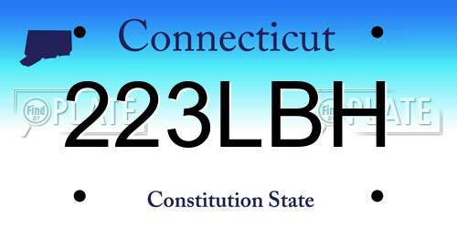 223LBH Connecticut License Plate