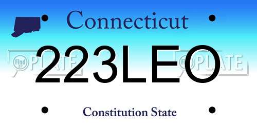 223LEO Connecticut License Plate