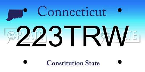 223TRW Connecticut License Plate