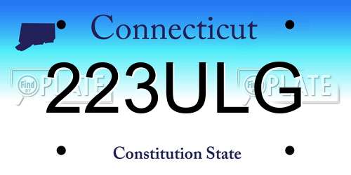 223ULG Connecticut License Plate