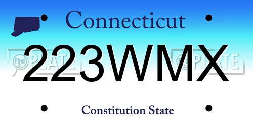 223WMX Connecticut License Plate