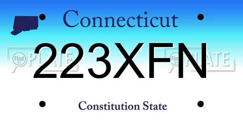 223XFN Connecticut License Plate