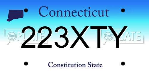 223XTY Connecticut License Plate