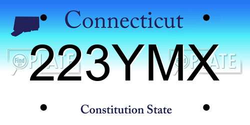 223YMX Connecticut License Plate