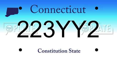 223YY2 Connecticut License Plate