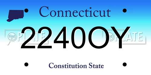 2240OY Connecticut License Plate