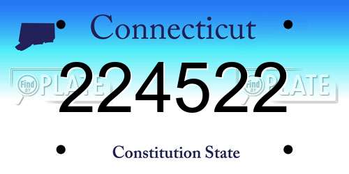 224522 Connecticut License Plate