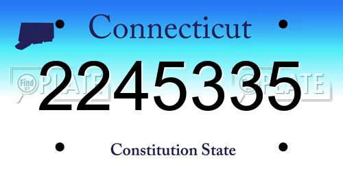 2245335 Connecticut License Plate