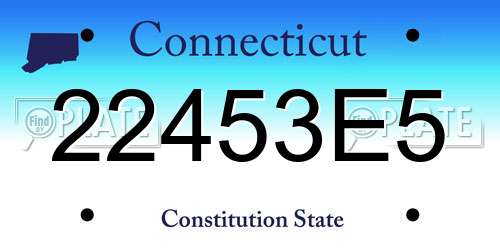 22453E5 Connecticut License Plate