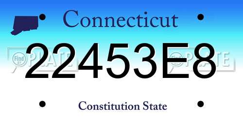 22453E8 Connecticut License Plate