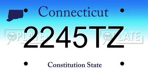 2245TZ Connecticut License Plate