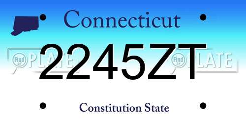 2245ZT Connecticut License Plate