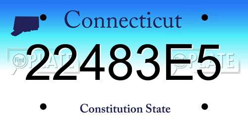 22483E5 Connecticut License Plate