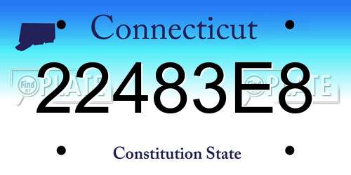 22483E8 Connecticut License Plate