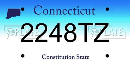 2248TZ Connecticut License Plate