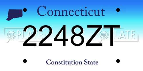 2248ZT Connecticut License Plate