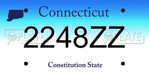 2248ZZ Connecticut License Plate