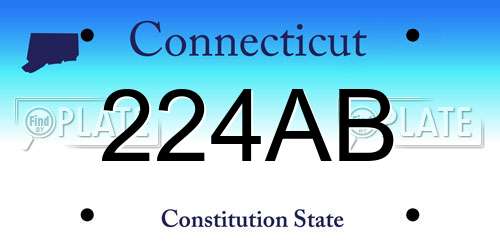 224AB Connecticut License Plate