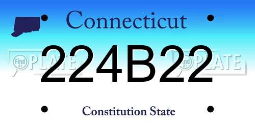 224B22 Connecticut License Plate