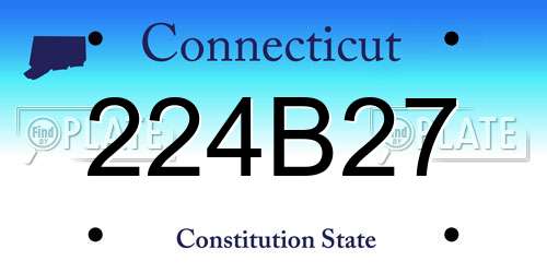 224B27 Connecticut License Plate