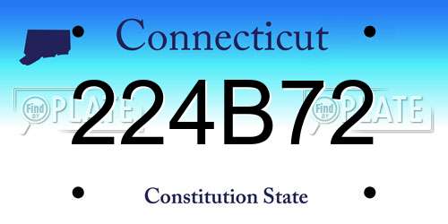 224B72 Connecticut License Plate