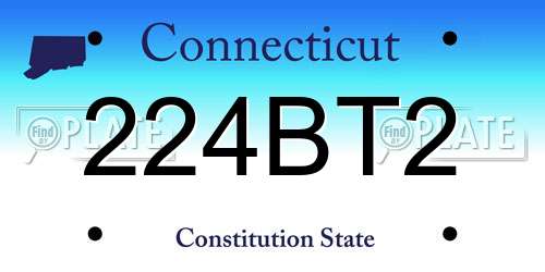 224BT2 Connecticut License Plate