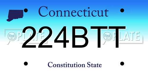 224BTT Connecticut License Plate