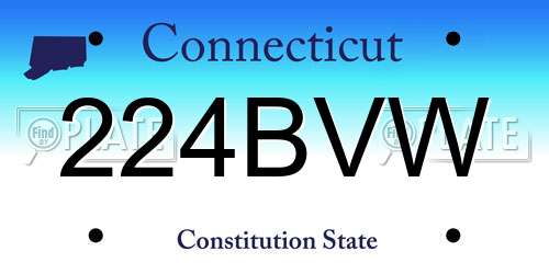 224BVW Connecticut License Plate