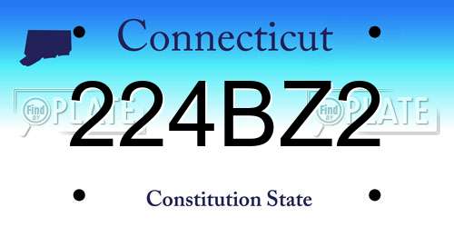 224BZ2 Connecticut License Plate