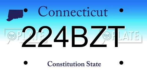 224BZT Connecticut License Plate