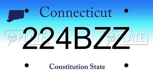 224BZZ Connecticut License Plate