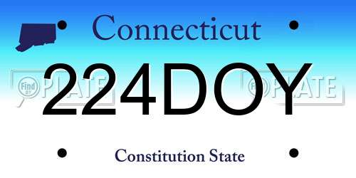 224DOY Connecticut License Plate