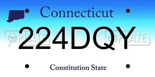 224DQY Connecticut License Plate