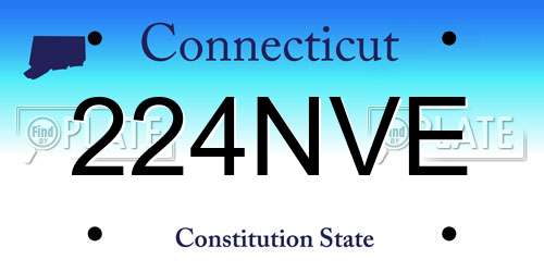 224NVE Connecticut License Plate