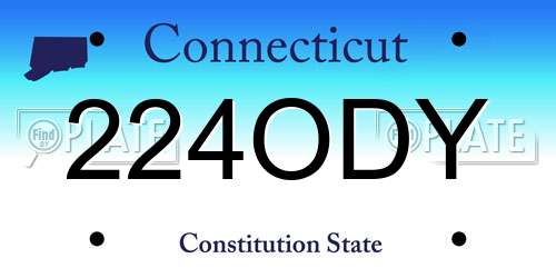 224ODY Connecticut License Plate