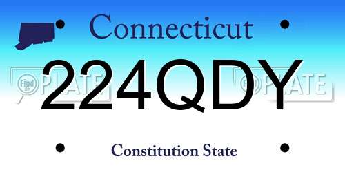 224QDY Connecticut License Plate