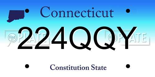 224QQY Connecticut License Plate