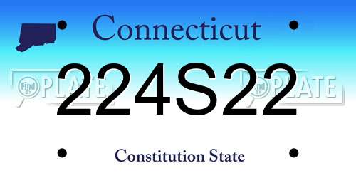 224S22 Connecticut License Plate