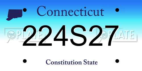 224S27 Connecticut License Plate