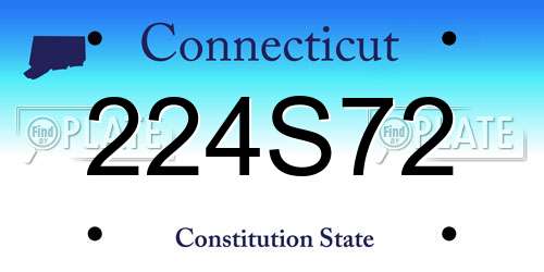 224S72 Connecticut License Plate