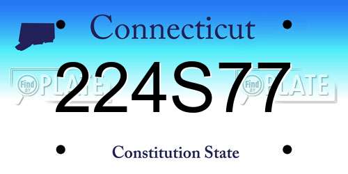 224S77 Connecticut License Plate