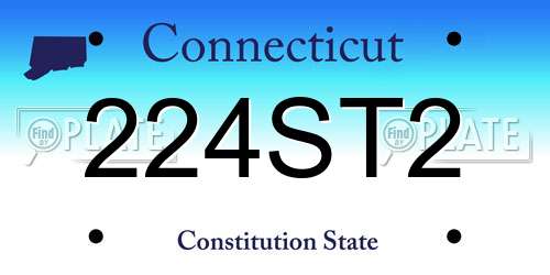 224ST2 Connecticut License Plate