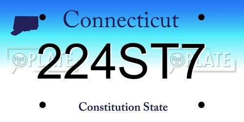 224ST7 Connecticut License Plate