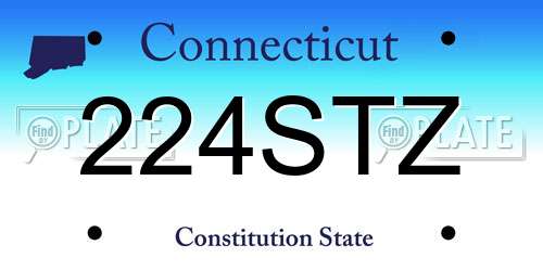224STZ Connecticut License Plate
