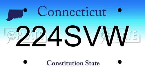 224SVW Connecticut License Plate