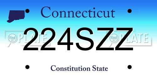 224SZZ Connecticut License Plate