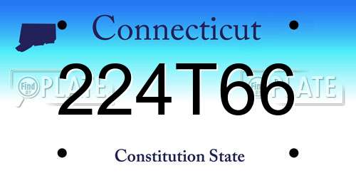 224T66 Connecticut License Plate