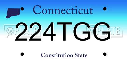224TGG Connecticut License Plate