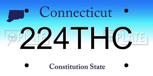 224THC Connecticut License Plate