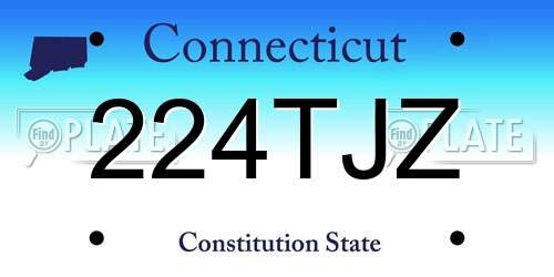 224TJZ Connecticut License Plate